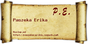 Paszeka Erika névjegykártya